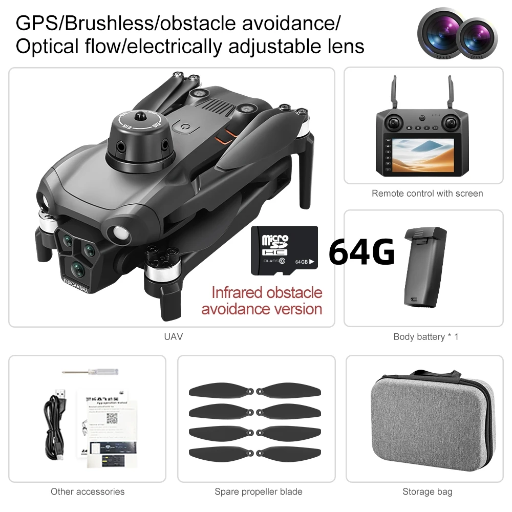 

U193 MAX GPS Drone 8K Professional HD Dual Camera With Screen 5G WIFI 360°Obstacle Avoidance Brushless Foldable Quadcopter Dron