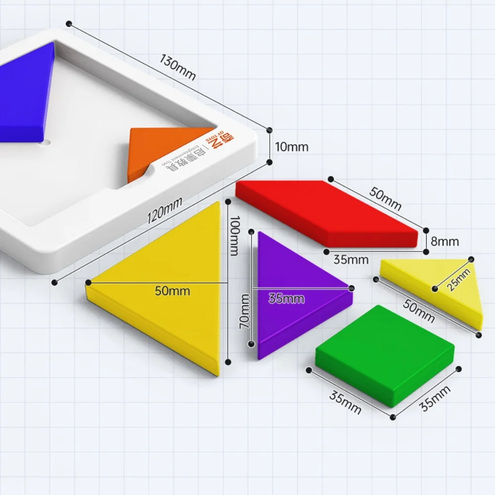 Пластиковый красочный пазл Qiyi Tangram, Мультяшные животные, трафик, танграмма, пластиковая игрушка-пазл, развивающая игрушка, подарок для детей