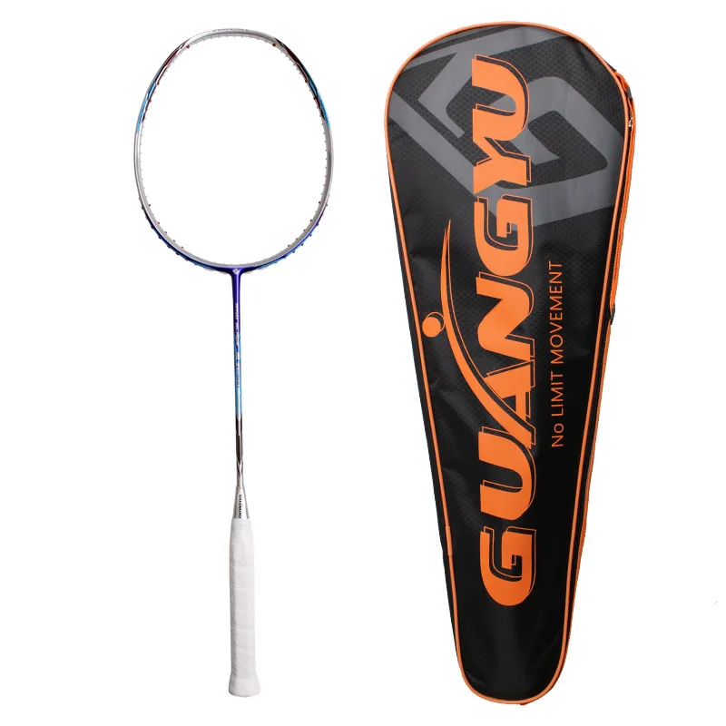 5U Ultra-Light Full Carbon Fiber Badminton Racket, Speed Offensive Single Frame for Adult Home Outdoor Training, Authentic