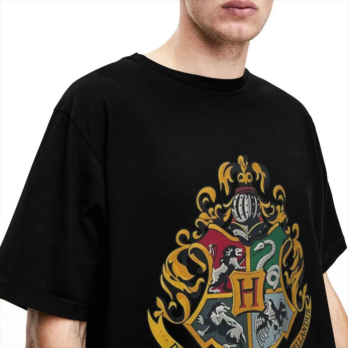 MINISO H-HARRY P-POTTER Movie T Shirt 100% Cotton Harajuku Tshirt For Men Short Sleeves Custom Logo Tops