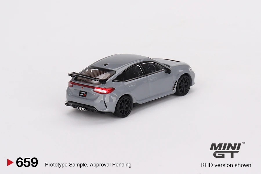 MINIGT 64 Honda Civic Type R Sonic Gray Pearl 2023 MGT00659-CH Alloy Die Cast Sports Car Model Collection