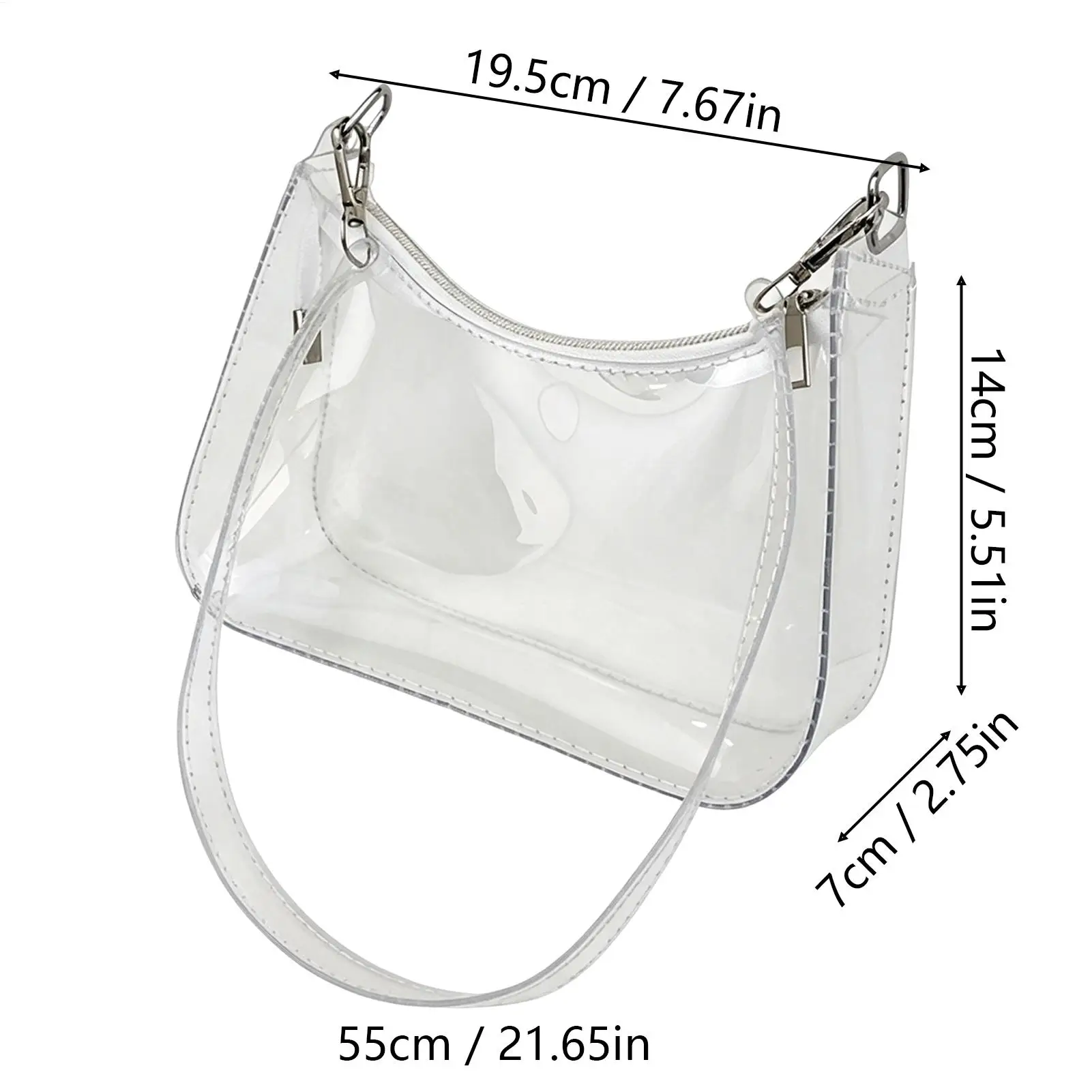 Women Clear Bag Stadium Approved Waterproof Lightweight Pouch Organizer for Concert Events Party Gym Office Travel view 6
