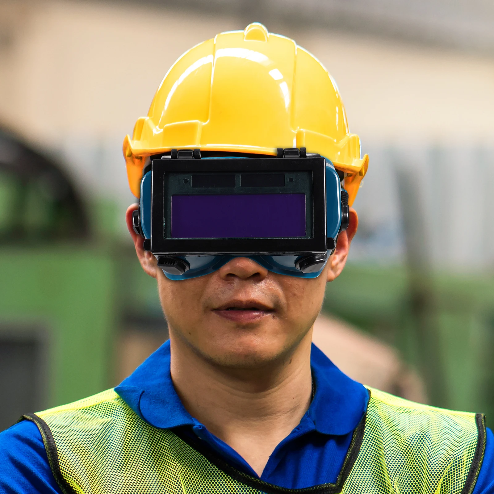 

Welding Goggles Dark Blue Auto Lens Welding Mask Protective Glasses Men Women Adjustable Headband Anti Scratch Vent Hole Soft