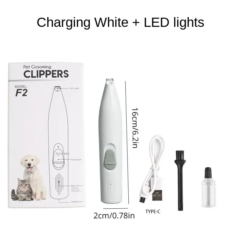 Professional USB Rechargeable Pet Hair Trimmer With LED Light For Dogs And Cats, Quiet, Cordless, And Easy To Use