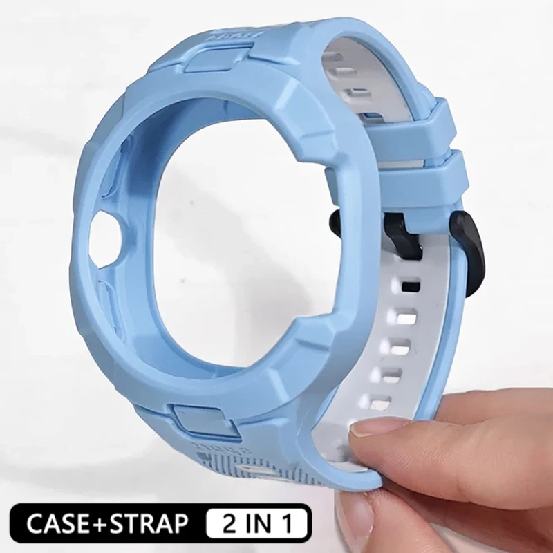 2-in-1 Armband+Hülle für Samsung Galaxy Watch 8/9 40mm 44mm, Silikonarmband Pulseira Correa für Galaxy Watch 8 Classic 46mm