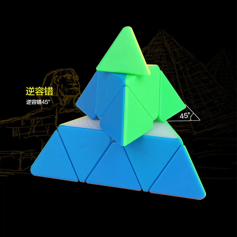 Yuxin Black Kirin Pyraminx المكعب السحري الهرم المكعب السحري للسرعة بدون ملصقات ألعاب مكعب احترافية للأطفال السحر الصغير