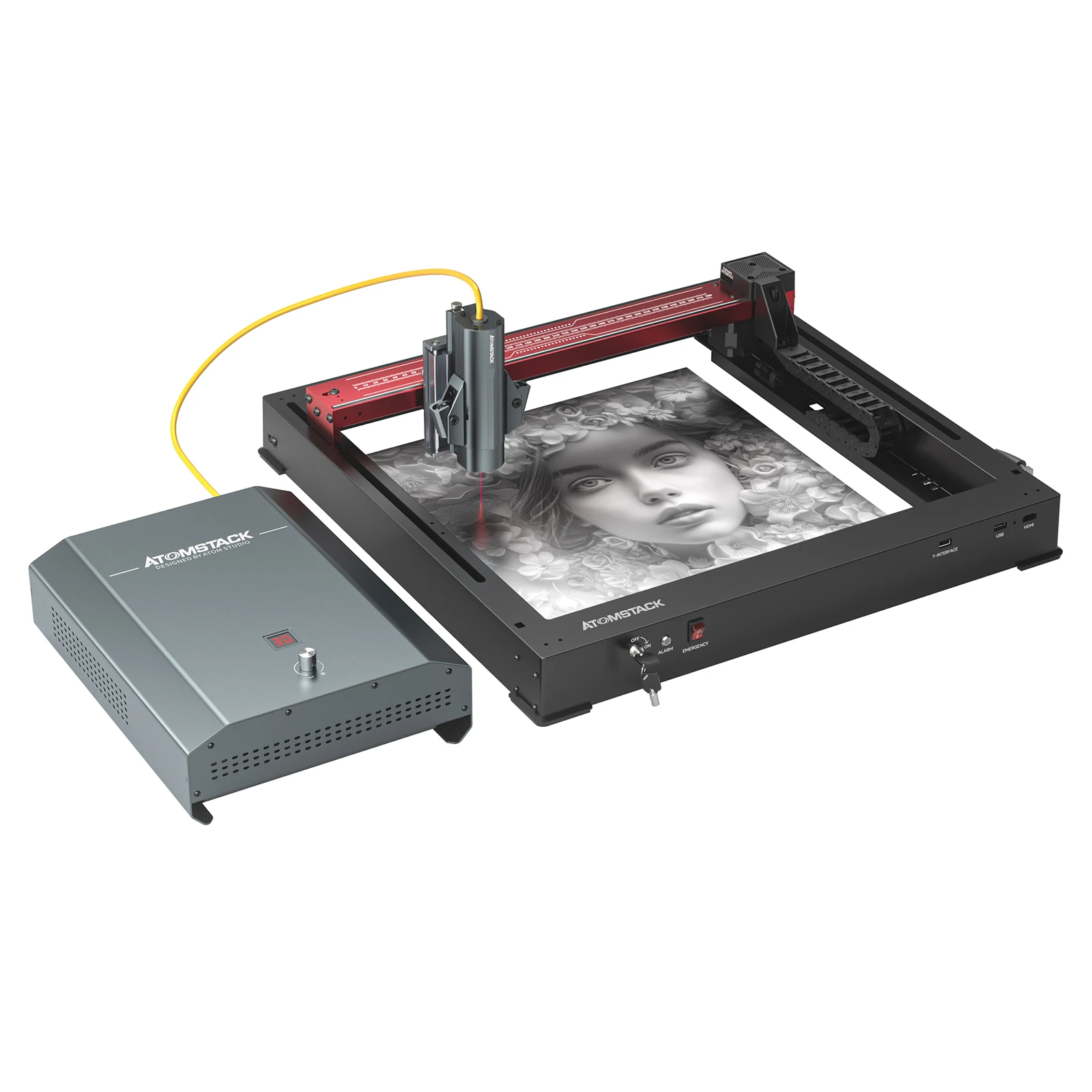 Atomstack A20 Pro 1064nm Infrarood Laser Maker 20W Fiber Laser Markering Gravure Machine Metaalsnijden Graveur 40X40Cm Werkgebied
