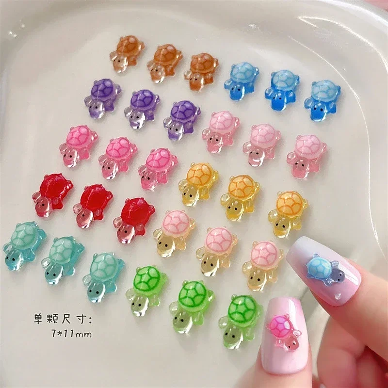 Colourful Cartoon Sea Turtle Tortoise Animal Resin Marine Organism New Nail Art Decoration DIY Jewelry Manicure Accessories Tool