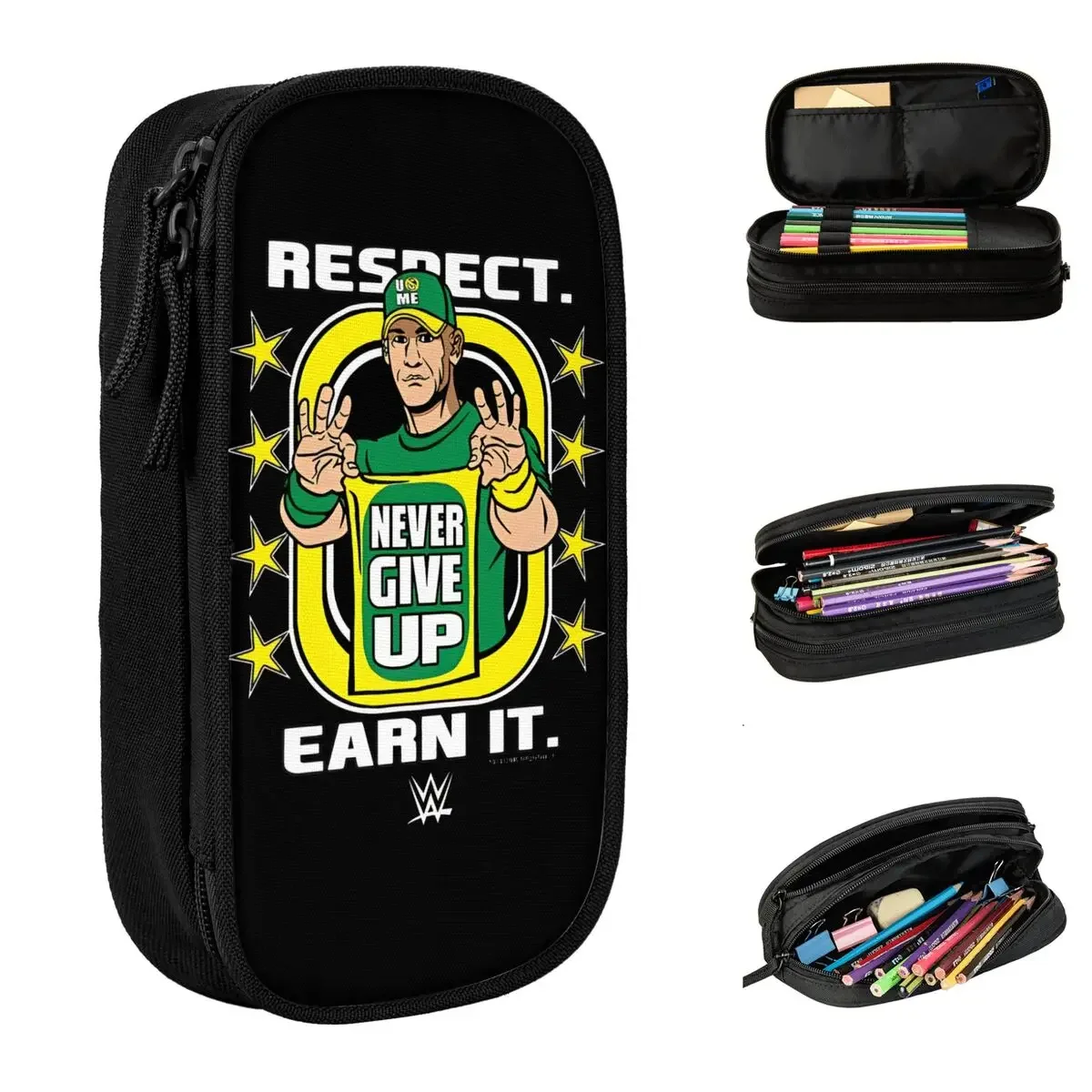 

John Cena Respect Earn It, мультяшный пенал, сумка-держатель для ручек, детские большие школьные принадлежности для хранения, подарки, пеналы