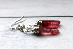 Aura Quartz Earrings - Witchy Earrings - Gothic earrings - Shard Earrings - Copper Earrings - Statement Earrings