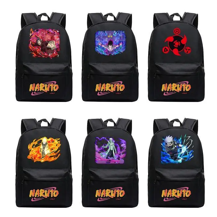 

Naruto Anime Backpack Sasuke Travel Bag Kakashi Sharingan Cosplay Laptop Bag