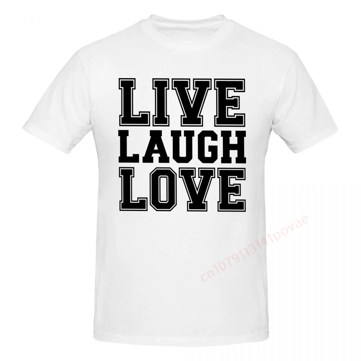 

100% Cotton LIVE LAUGH LOVE Motivational Quotes T shirts Men Casual Women Clothing T-Shirts Tops Tees