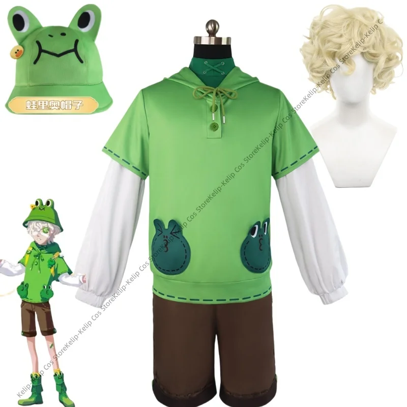 

Identity V Fire Game Investigator Cosplay Costume Anime LINEFRIENDS Florian Brand Green Frog Uniform Hallowen Party Clothes Man
