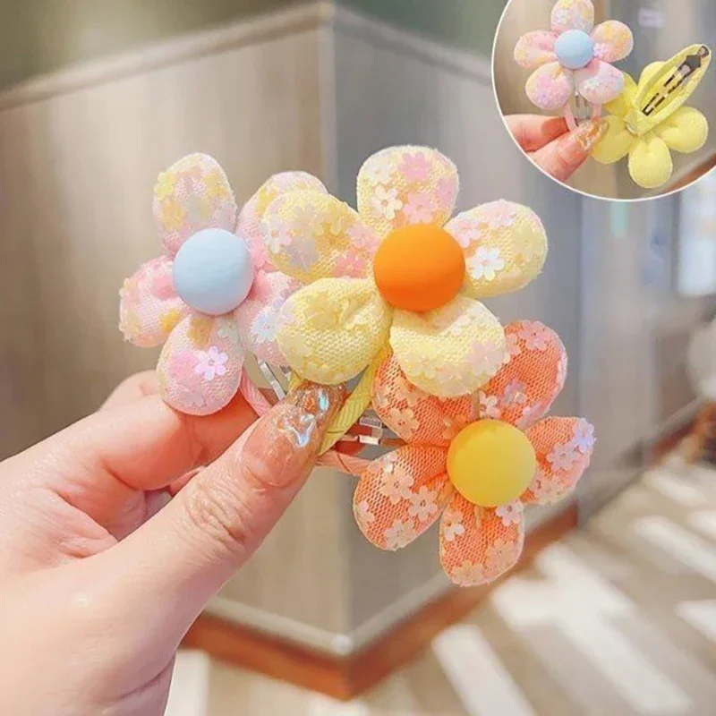 

Sweet Flower Baby Girl Hair Clips Colorful Foral Toddler Hairpins Sweet Princess Headwear Kids Hair Accessrioes