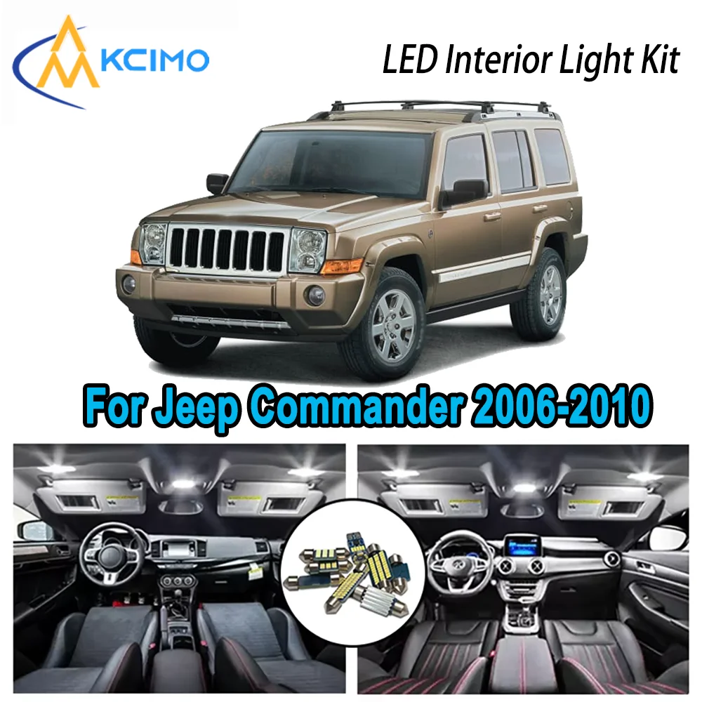 

High-Quality LED Interior Kit for Jeep Commander 2006-2010 2007 2008 2009 Premium Error-Free Dome Map Trunk Automotive Lamps