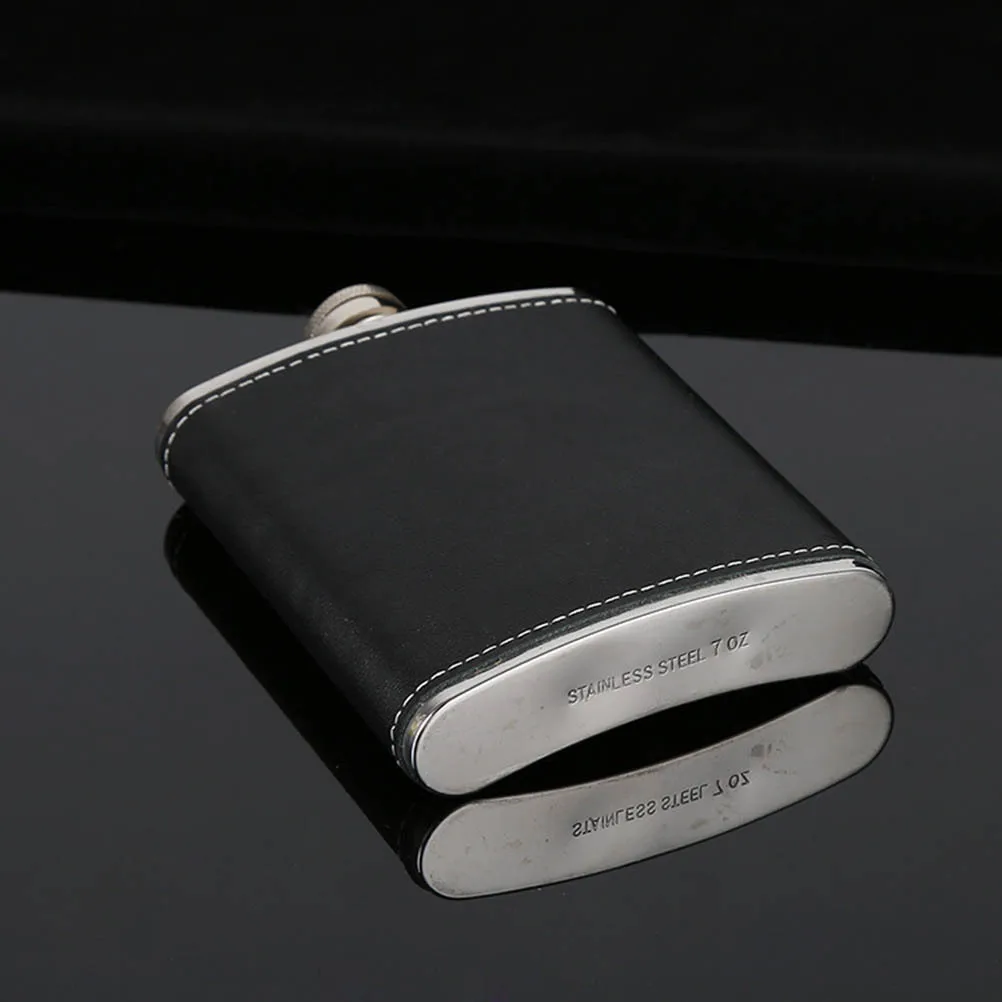 

8 Oz Stainless Steel Hip Flask with Black Cover Rust and Leak Proof Pocket Liquor Container for Whiskey Rum Vodka