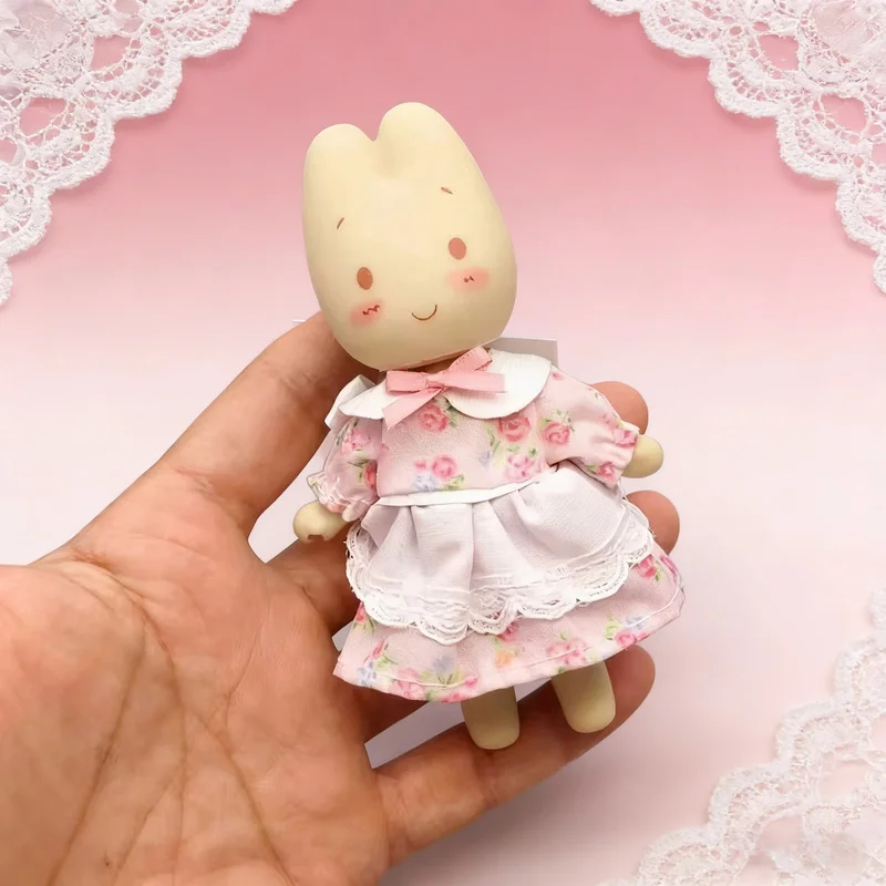 Muñeco de Conejo Jasmine con Manos y Pies Moldeables, Extremidades Integradas, Set de Moda, Muñeco Kawaii, Llavero, Colección, Regalo, Souvenir