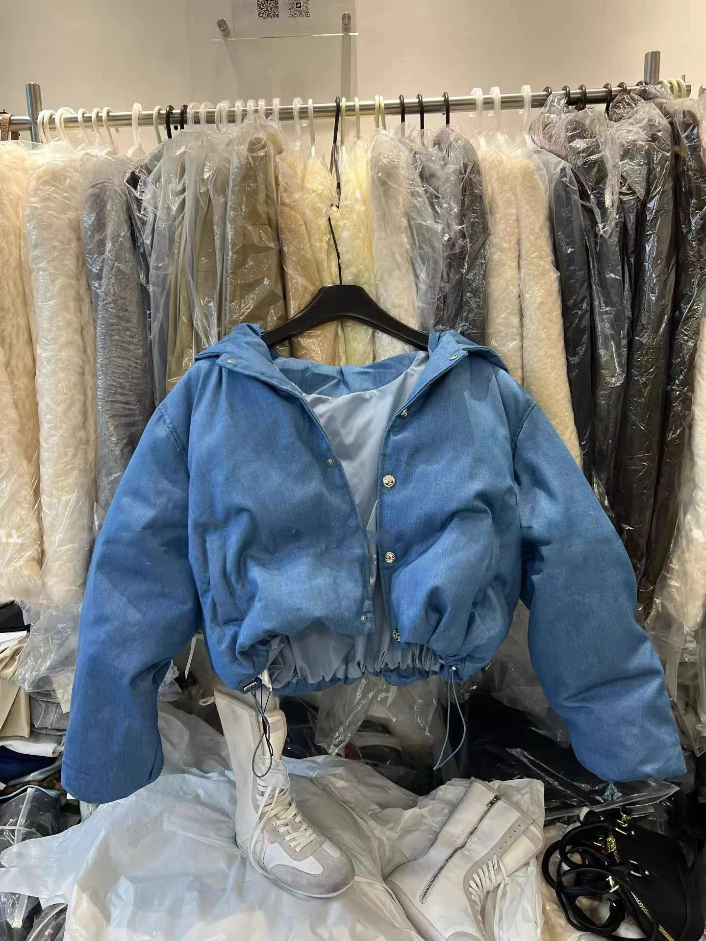 

Trendy American Sle ort Puffer Jaet Women's Winter New Faion Loose Bread Clothes Outerwear Warm Flud Design