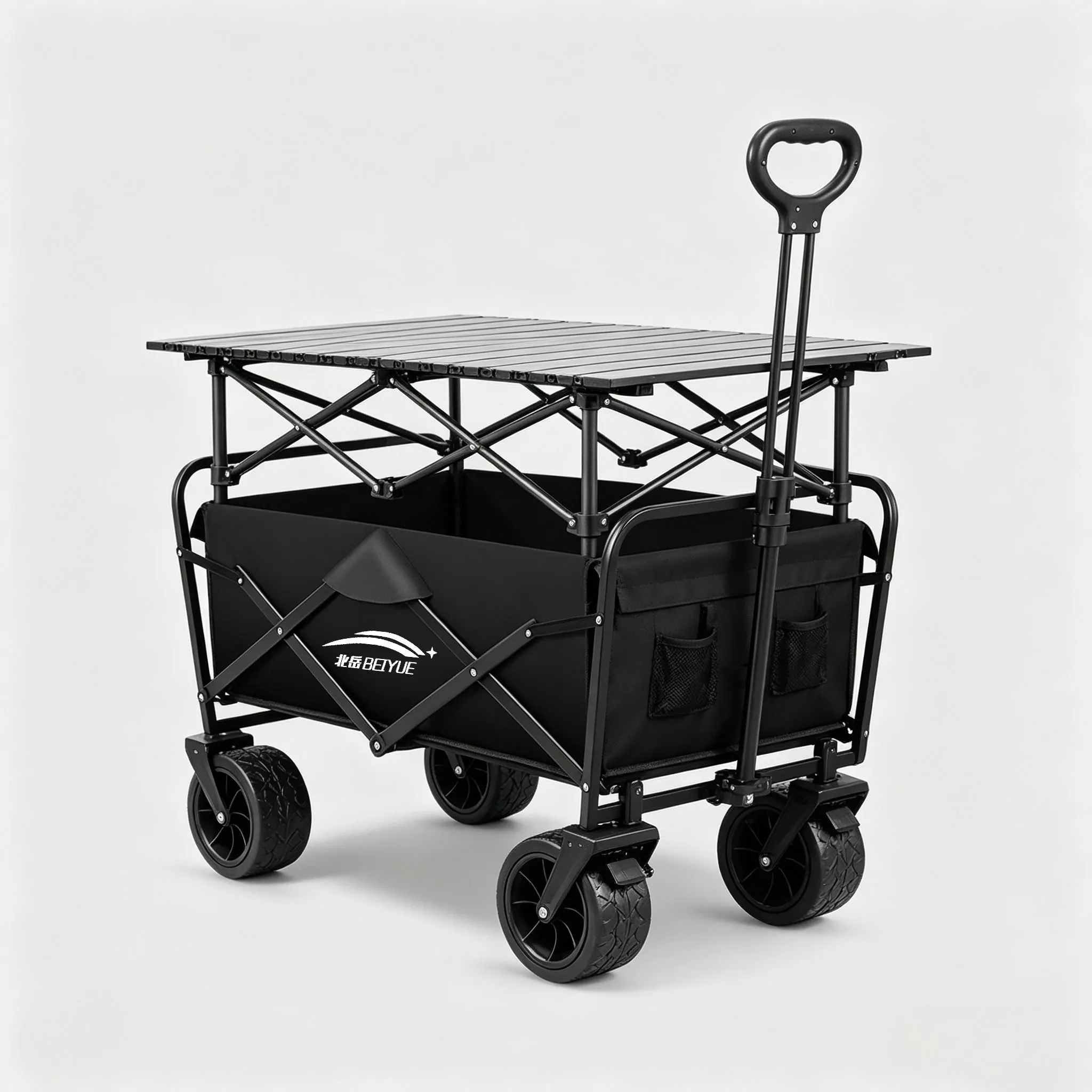 Carrito Plegable Manual Beiyue para Camping con Mesa de 8 Pulgadas para Picnic, Barbacoa, Jardín, Playa y Equipamiento de Camping ﻿