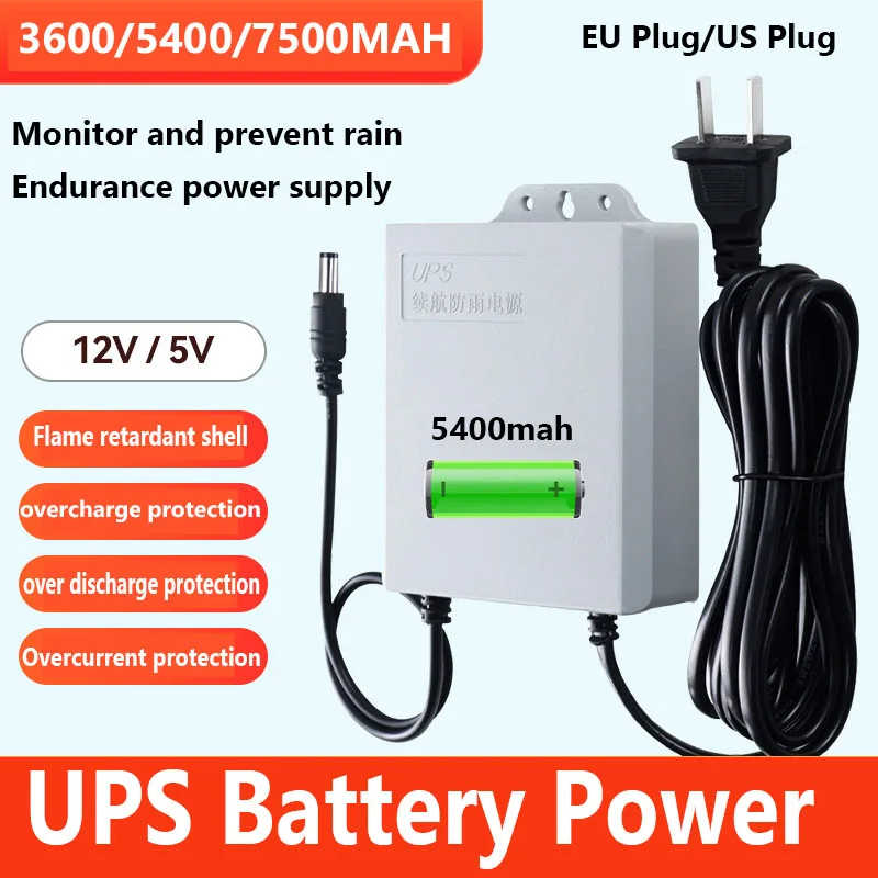 

Waterproof UPS Uninterruptible Power Supply 12V 1.5A 3600mAh DC UPS Battery Backup For Router Monitoring Security Home Camera