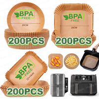 Rectangle Air Fryer Disposable Baking Liners for Ninja DZ201/DZ401, Square/Round Parchment Paper NonStick Mat for 5-8 qt Basket