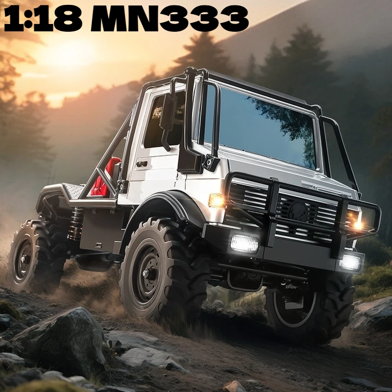MN333 1:18 Maßstab Legierung Offroad RC Auto Allradantrieb Kletterfähig Steuerbare Scheinwerfer Vollgas-Lenkung Spielzeug für Jungen