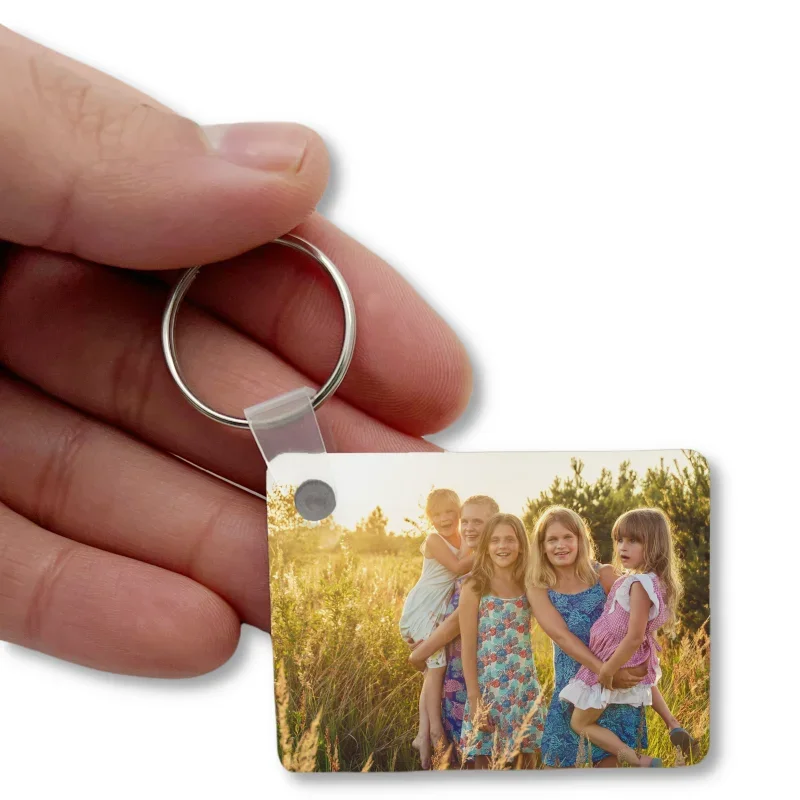 Custom 1/2 Photos Keychain, Unique Keepsake Gift