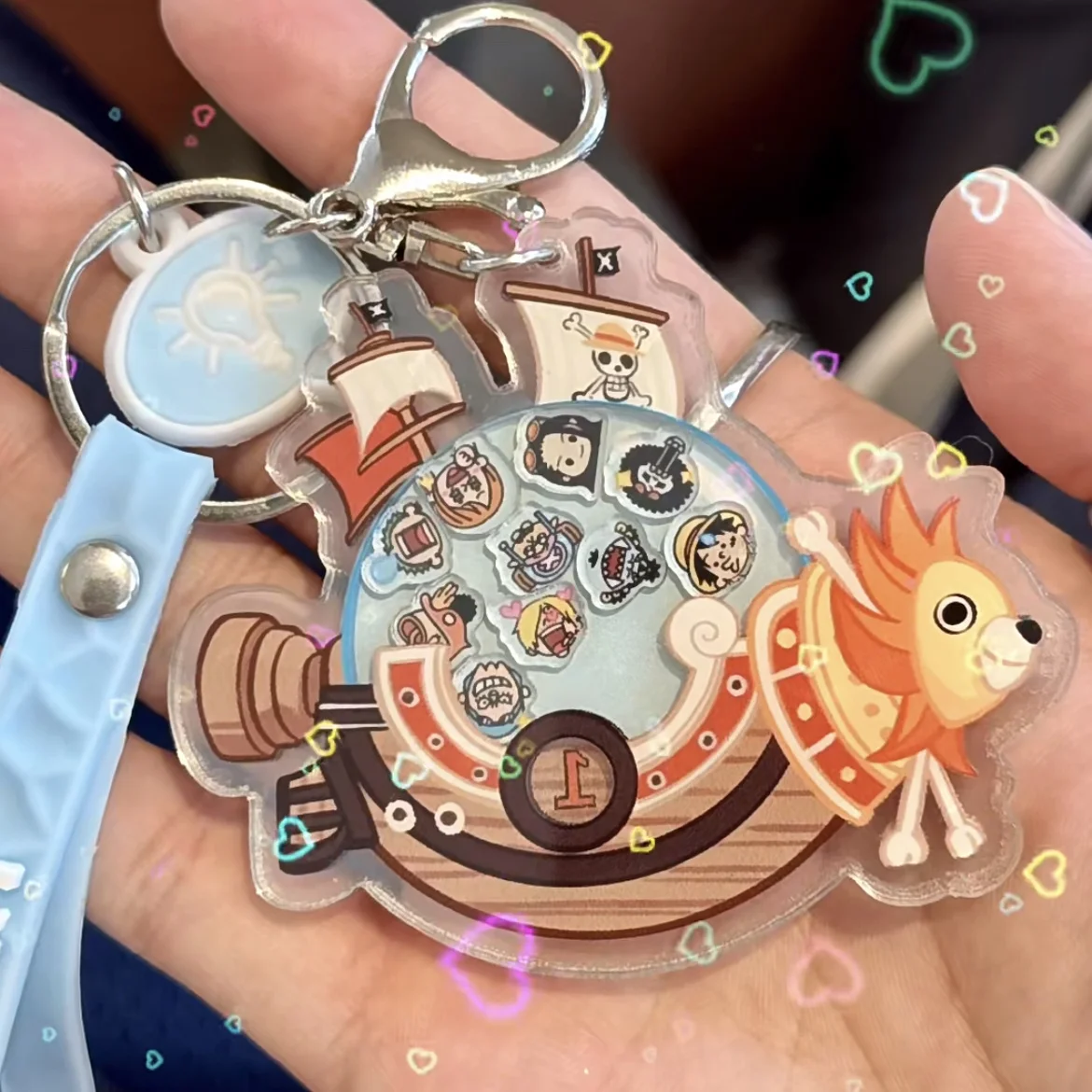 Anime One-Piece Key Chains Keychain Thousand Sunny Going Merry Keys Chain Acrylic Pendant Backpack Friend's Birthday Gift