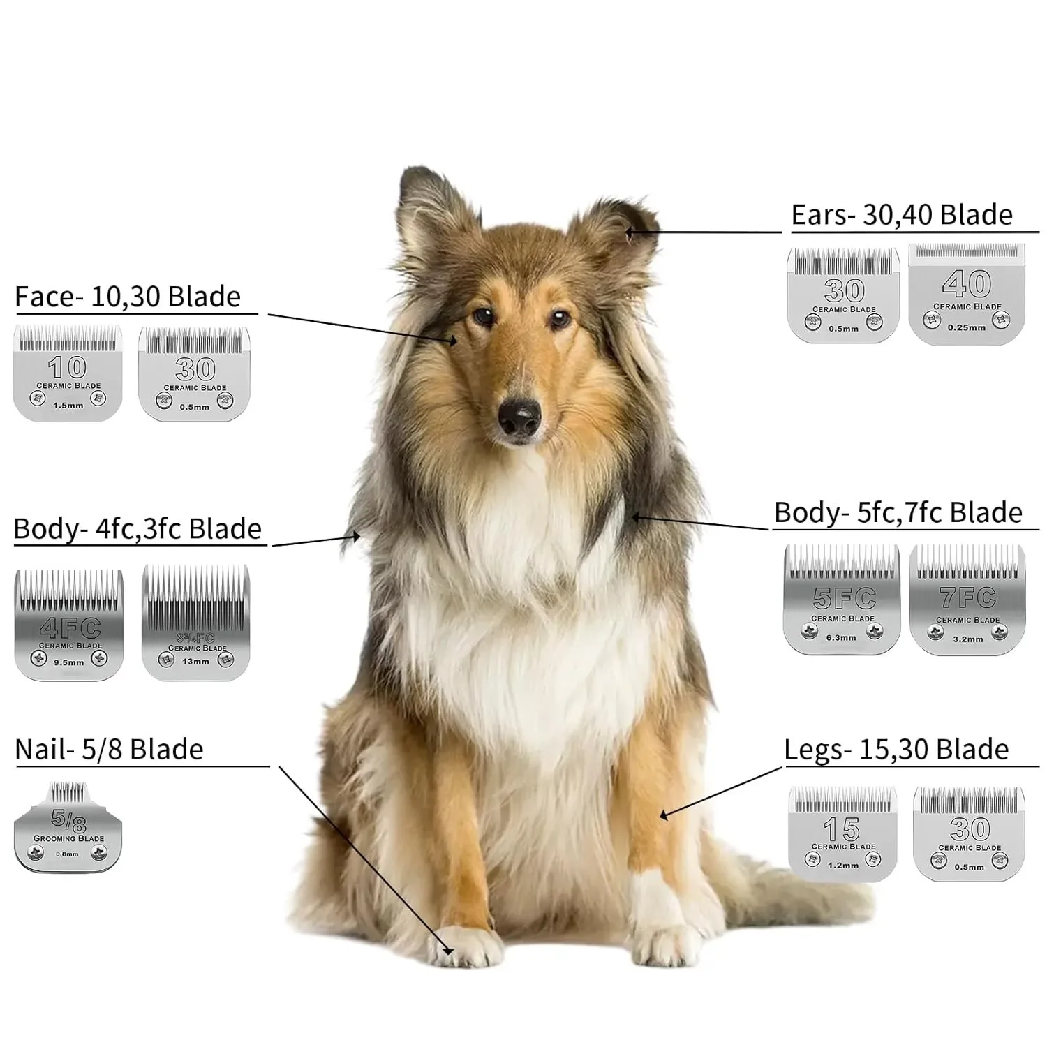 شفرة سيراميك بديلة قابلة للفصل متوافقة مع مقصات Andis AGC وBDC وBGC وMBG وoster Classic 76/Star-Teq/Power-Teq