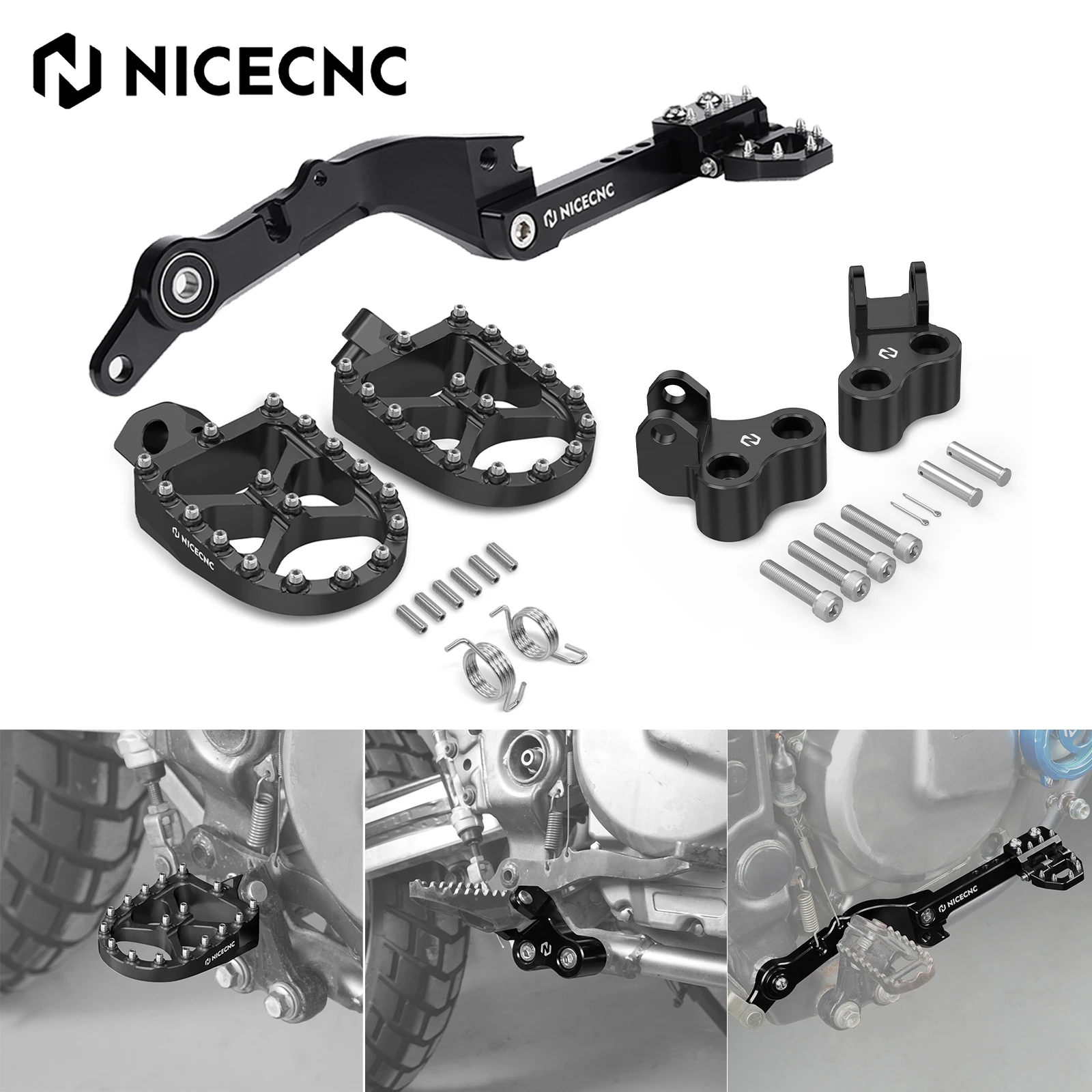 

For 1996-2025 Suzuki DR650S DR650SE Adjustable Brake Pedal Lever Lowered Footpeg Bracket Footrests Foot Pegs Lower 1 inch 25.4mm