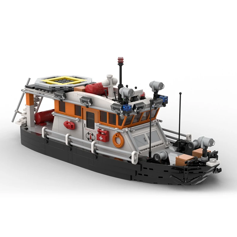 

MOC Military Coast Guard Patrol Ship Building Blocks Kit Cruise SWAT Boat Search Rescue Vessel Bricks Assemble Toys Boys Gift