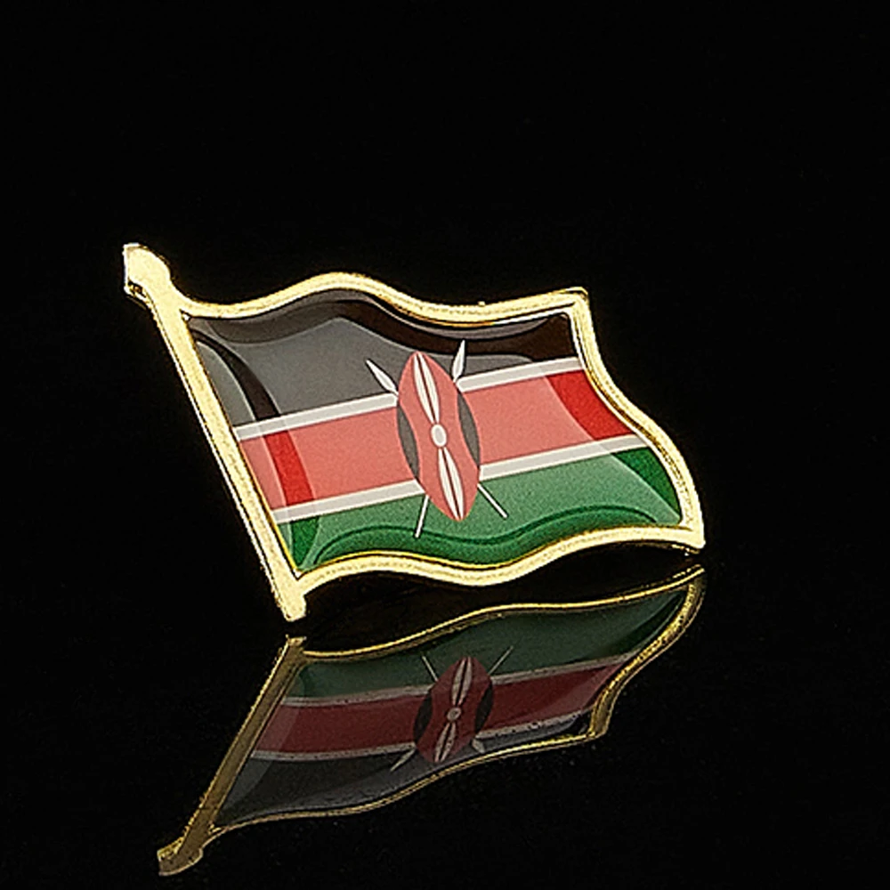 African The Republic of Kenya Enamel Badge Brooch Colorful Metal Flag Lapel Pins Jewelry Cute Metal Gift