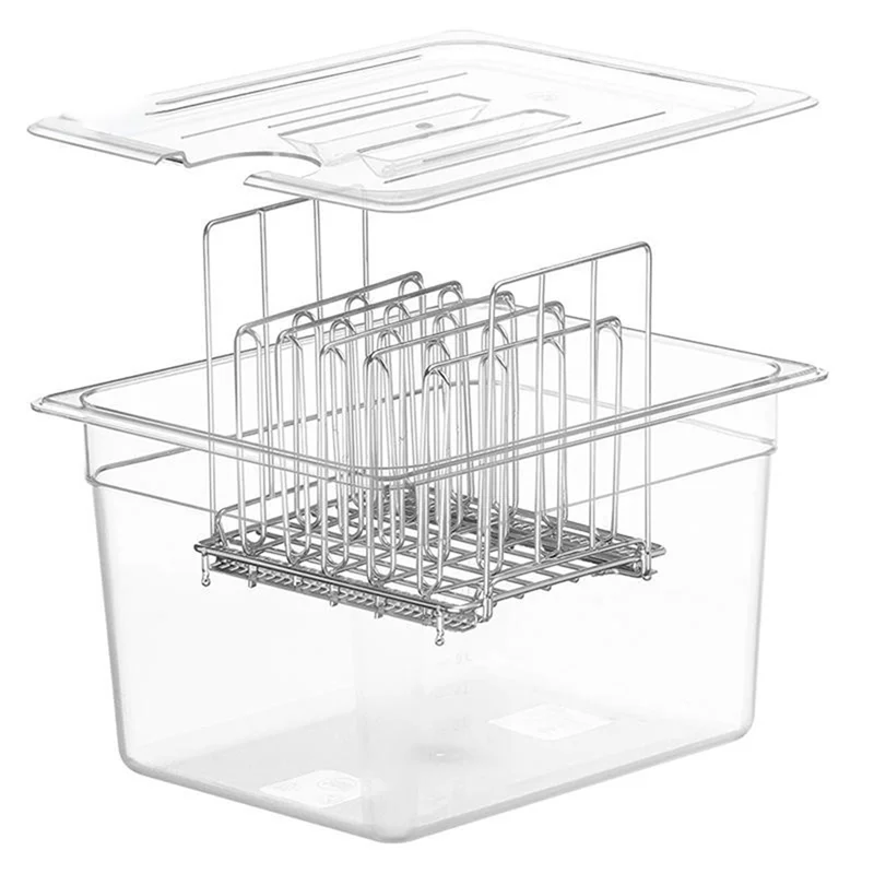 B58B-Sous Vide Cooker Machine 11L Container With Stainless Steel Rack Detachable Dividers Separator