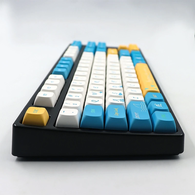 Nasadki na klawisze Ocean Trip Dye Sub PBT XDA Keycap dla GK61/64/68/87/104/108 klawiatura mechaniczna 137 klawiszy płetwal