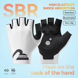 ROCKBROS Summer Cycling Half Finger Gloves Breathable Non-slip Shock Absorption SBR Short Finger Gloves Men Women Cycling Gloves