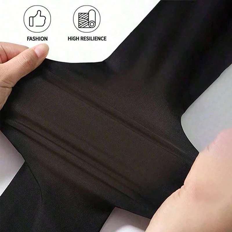 80g/200g Women Black Sheer Pantyhose No Fleece Leggings Outfit High Waist Tights for Spring&Autumn Fake Translucent Leggings