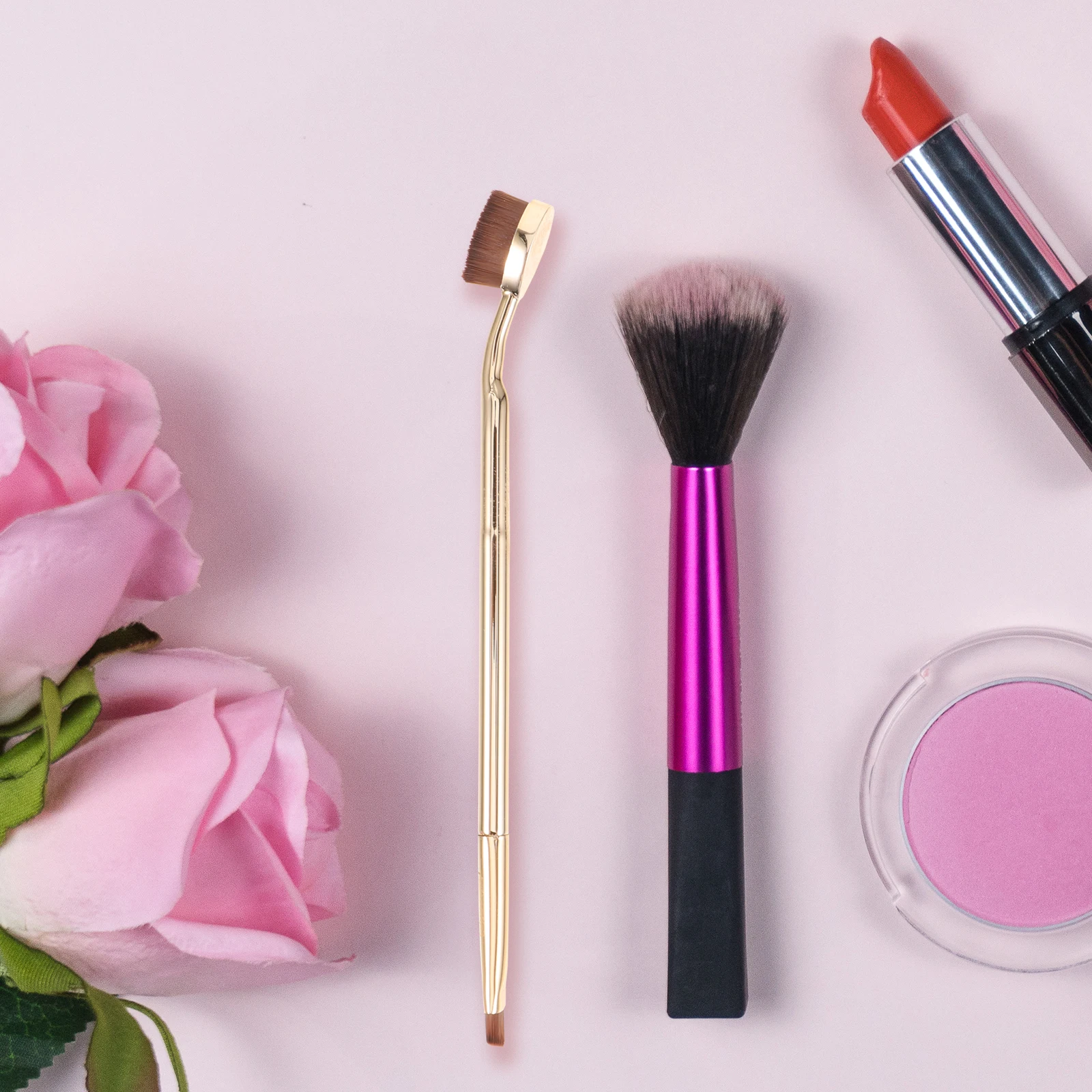 

Double Headed Concealer Brush Gold Single Travel Size Angled Blending Eye Makeup Brushes For Cream Lipstick