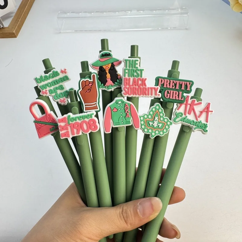 20/30pcs  Creative, simple, cute cartoonakaHip-hop girl style retractable ballpoint pen Campus Design for the Back-to-School Sea