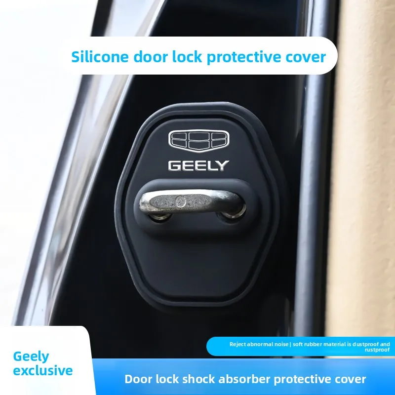 4PCS Car Door Lock Cover Stainless Steel Protection Accessories For Geely Coolray Geometry Emgrand Panda Tugella Binray Okavango