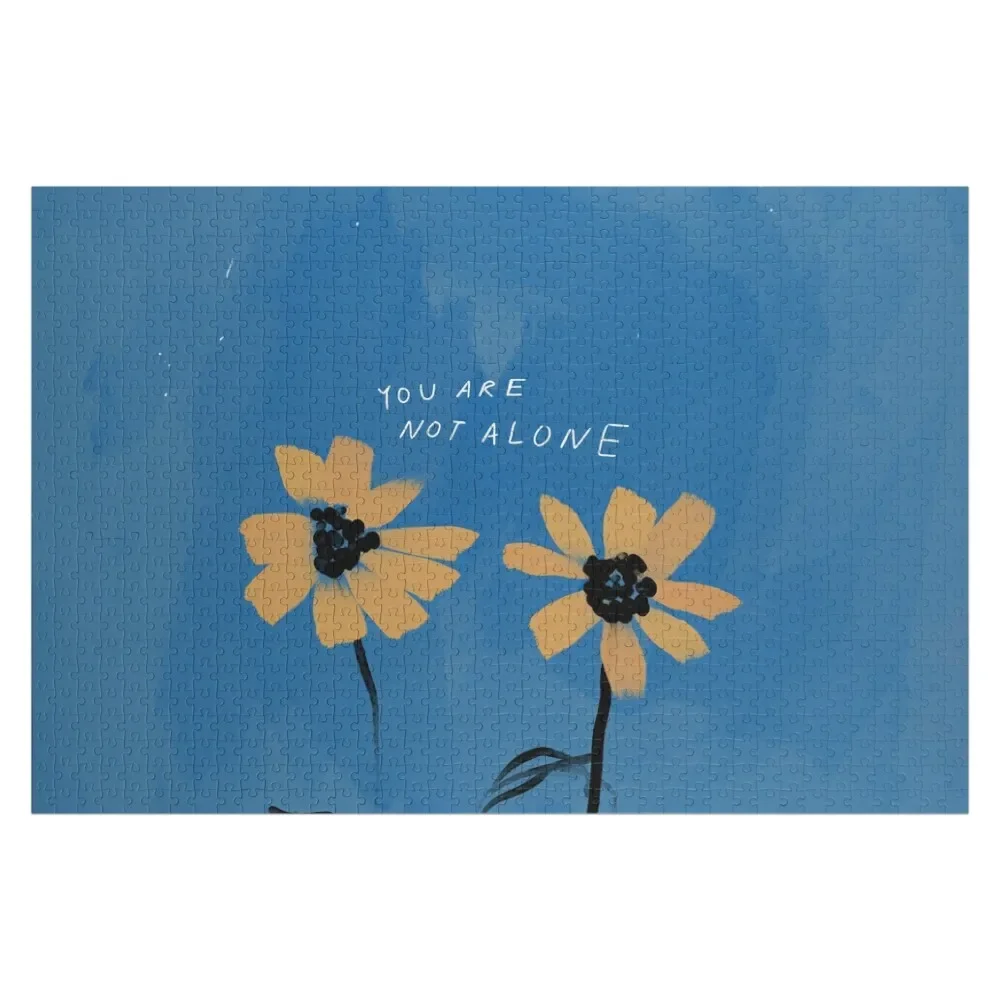 

You Are Not Alone - Friendship Flowers - Daisy Inspired - Blue Happy, Positive Aesthetic0 Jigsaw Puzzle Custom Child Puzzle