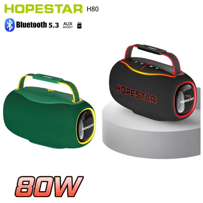 مكبر صوت احترافي للحفلات الخارجية مضخم صوت ستيريو لاسلكي H80 عالي الجودة محمول سوبر باس Boombox مع مدخل بطاقة TF AUX