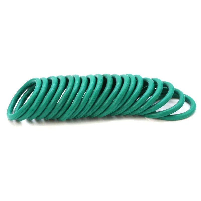 10/50Pcs Green FKM O Ring CS 2mm OD 5~160mm Sealing Gasket Insulation Oil Resistant High Temperature Resistance Fluorine Rubber