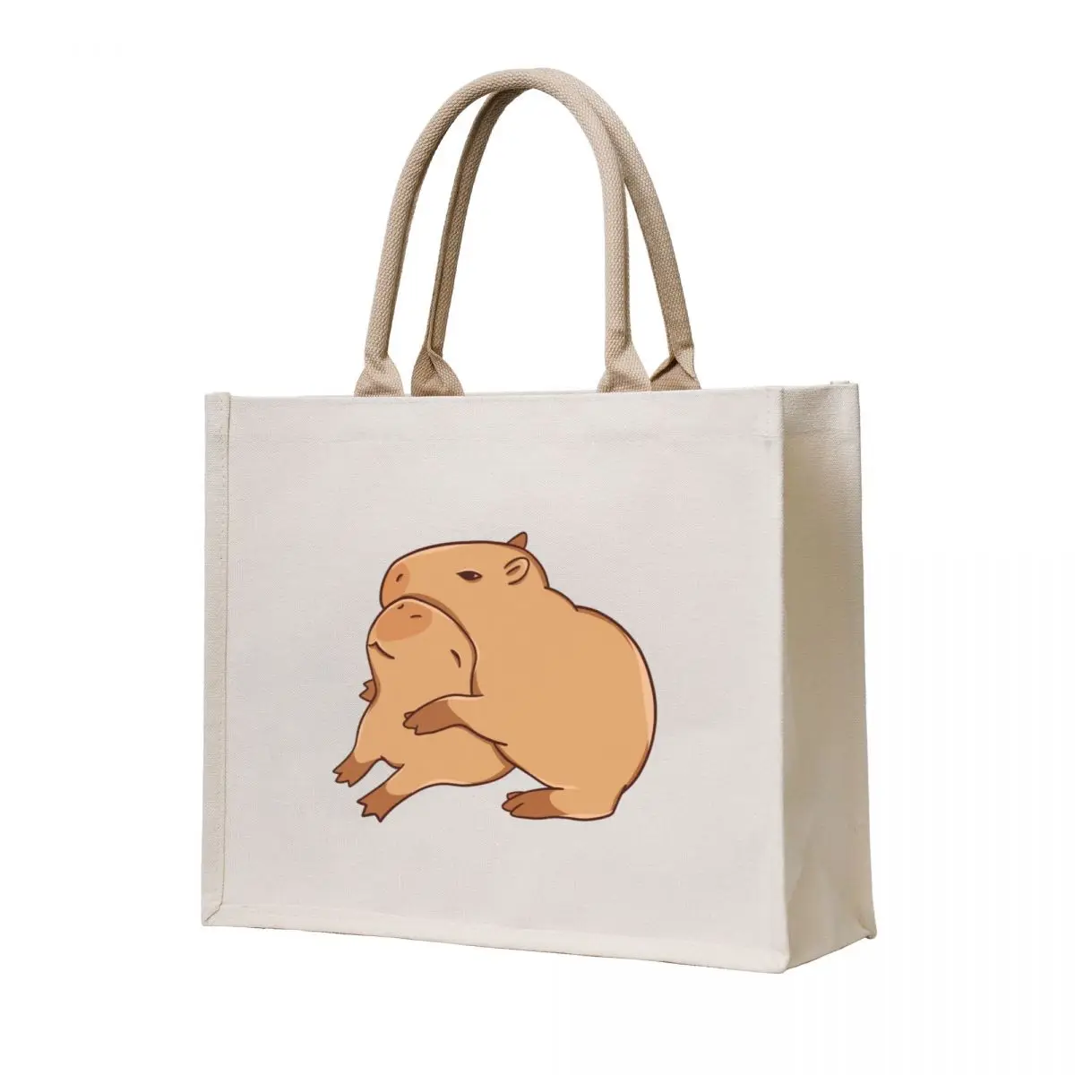 

Hugging Capybaras Tote Bag Canvas Eco bag shopping bag logo