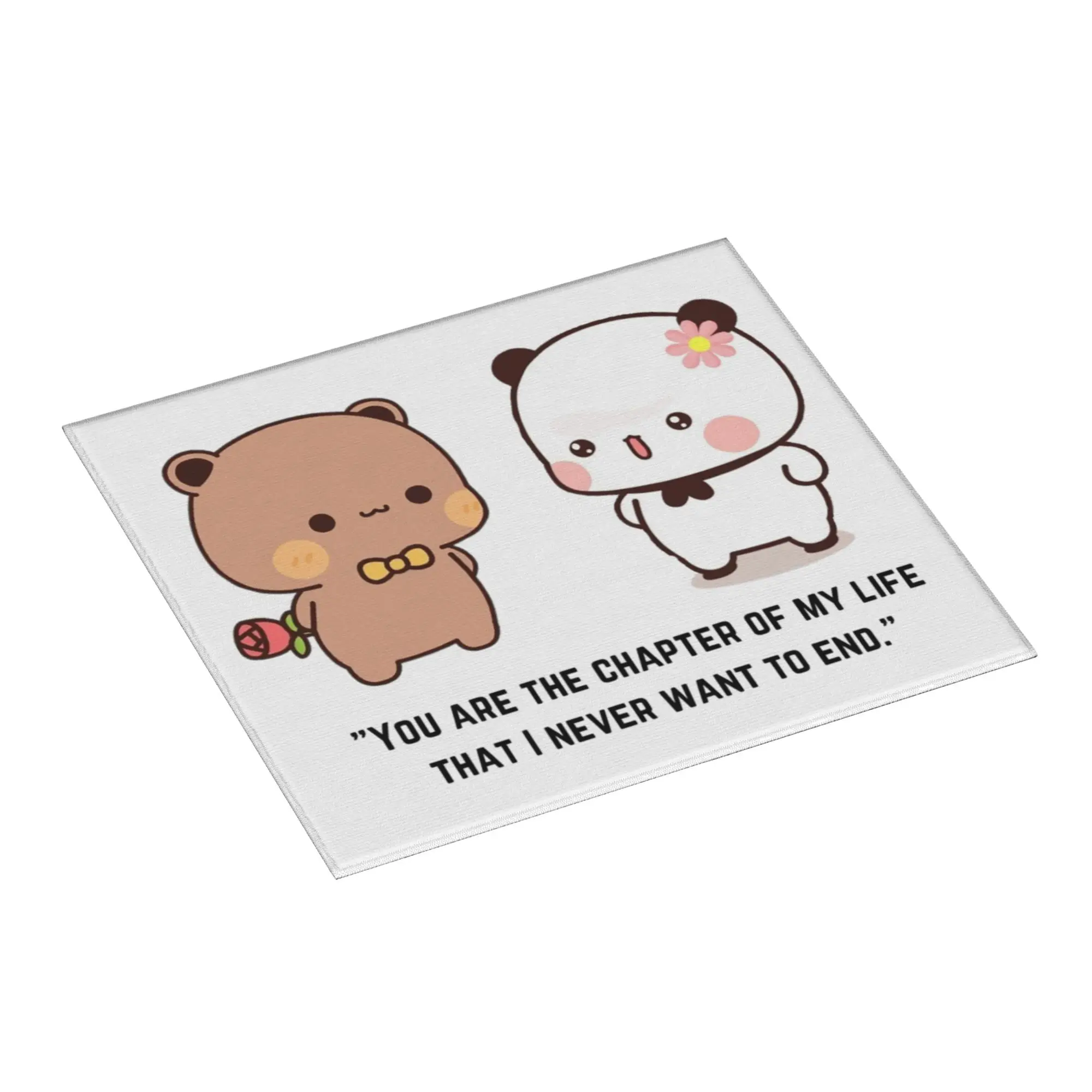 Panda Bear And Brownie BUBU DUDU Couple Non Slip Kitchen Counter Protector Mat Barware Tableware Reusable Drying Mat For Kitchen