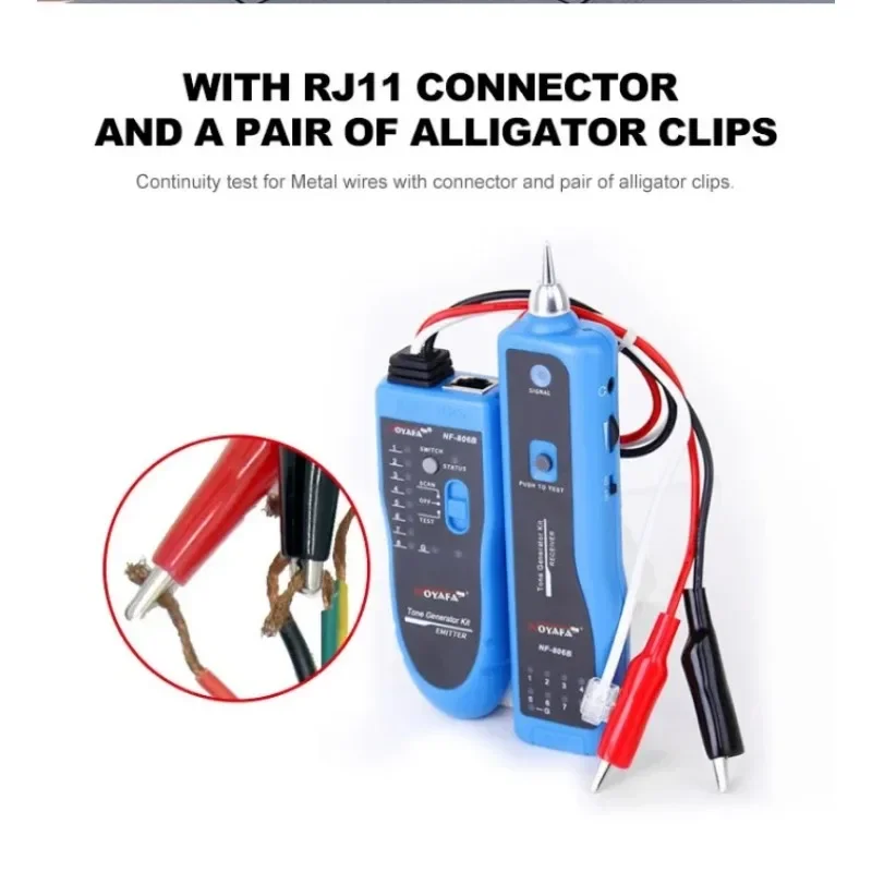 ZHOUCE NF-806R Tester per cavi di rete Ethernet LAN Test Wire Tracer RJ45 RJ11 Line Finder Illuminazione a LED Resistenza alla tensione