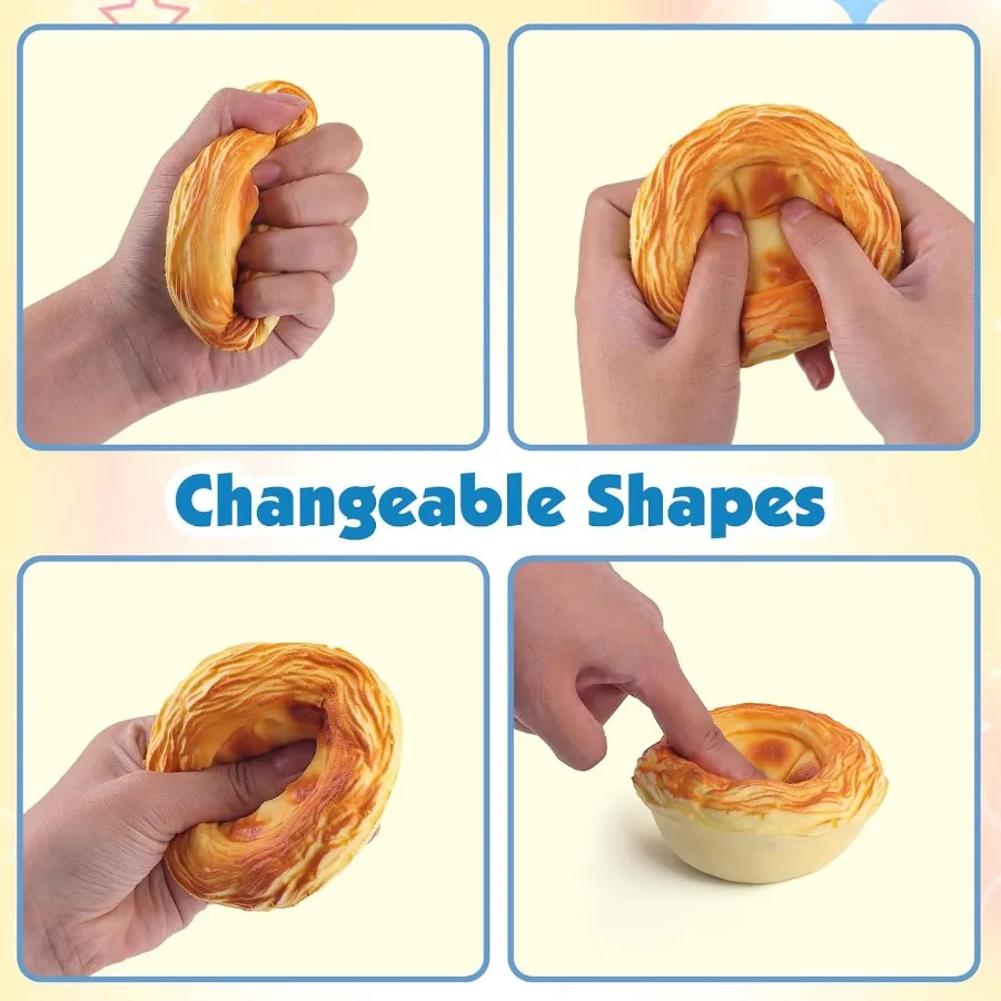 Anboor Squishies à montée lente, jouets pour tarte aux œufs, mousse alimentaire, anti-Stress, jouet à presser géant mignon, parfait pour les récréations et les Str