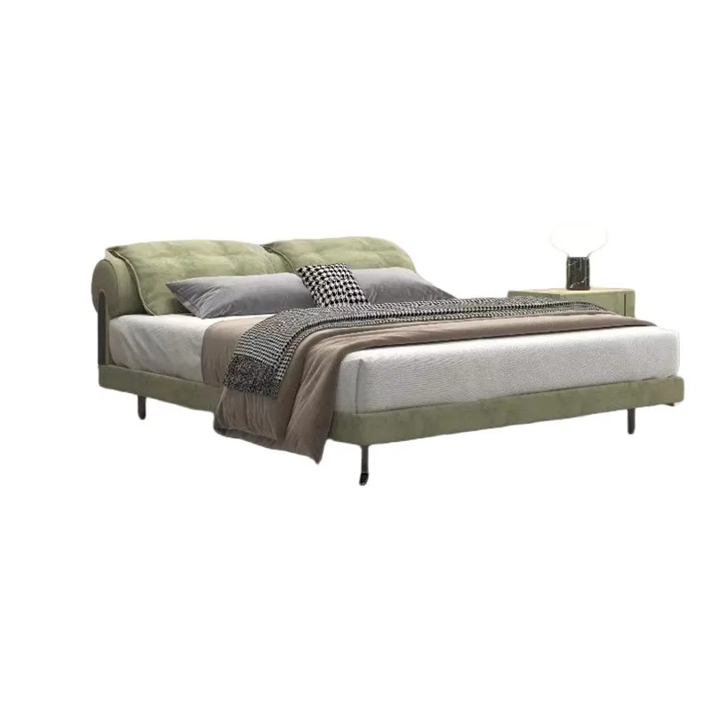 

New modern light luxury designer home bedroom double bed, matte cloth bed