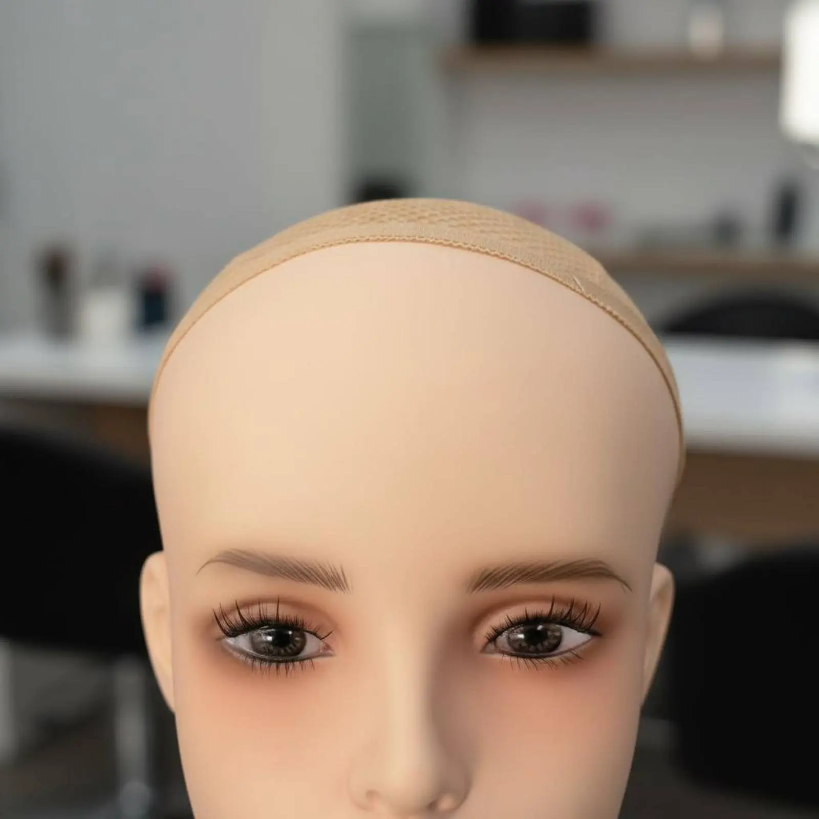 Hairpiece Display Head Realistic Look Female Mannequin Head with Makeup Hairpiece Display Stand Versatile Lightweight