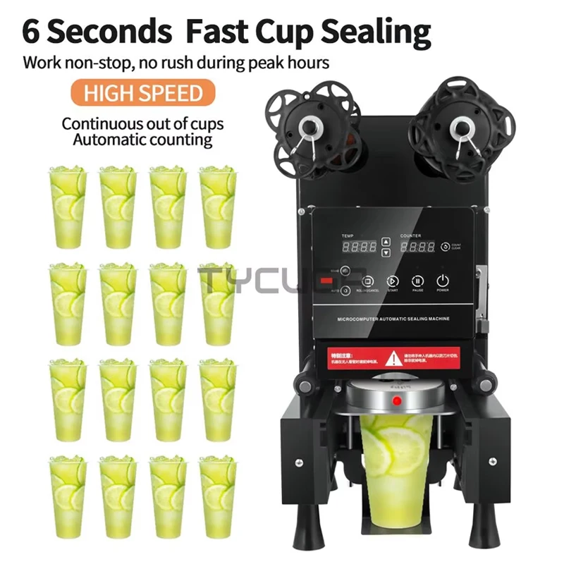 

[Best-selling] Automatic Cup Sealing Machine Commercial 90/95mm Milk Breakfast Soy Milk Plastic Paper Cup Sealer 220V For Co