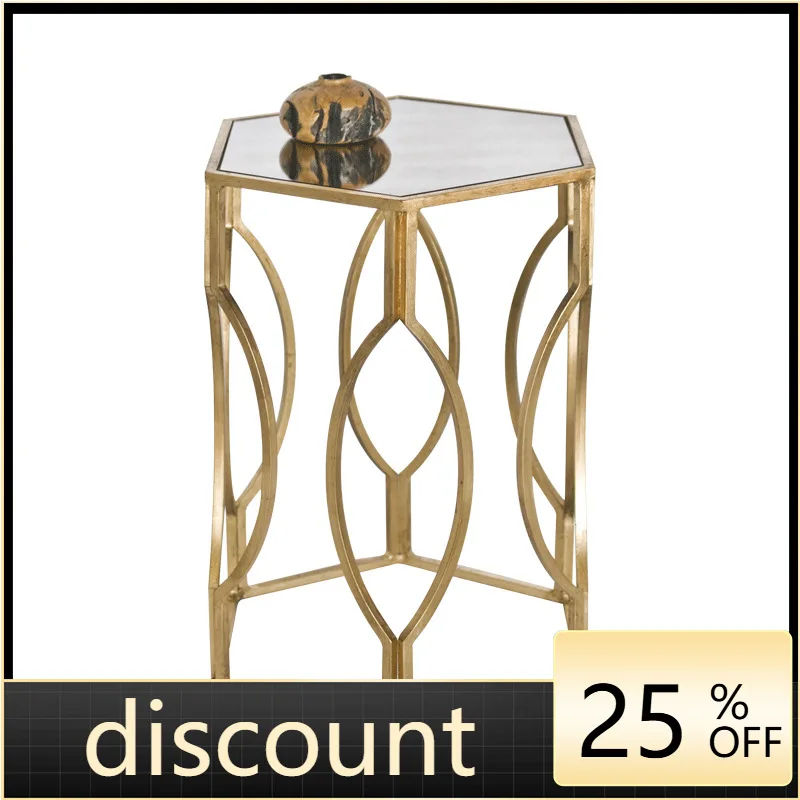 LMM light luxury wrought iron hexagon corner table//hotel/high-end side table